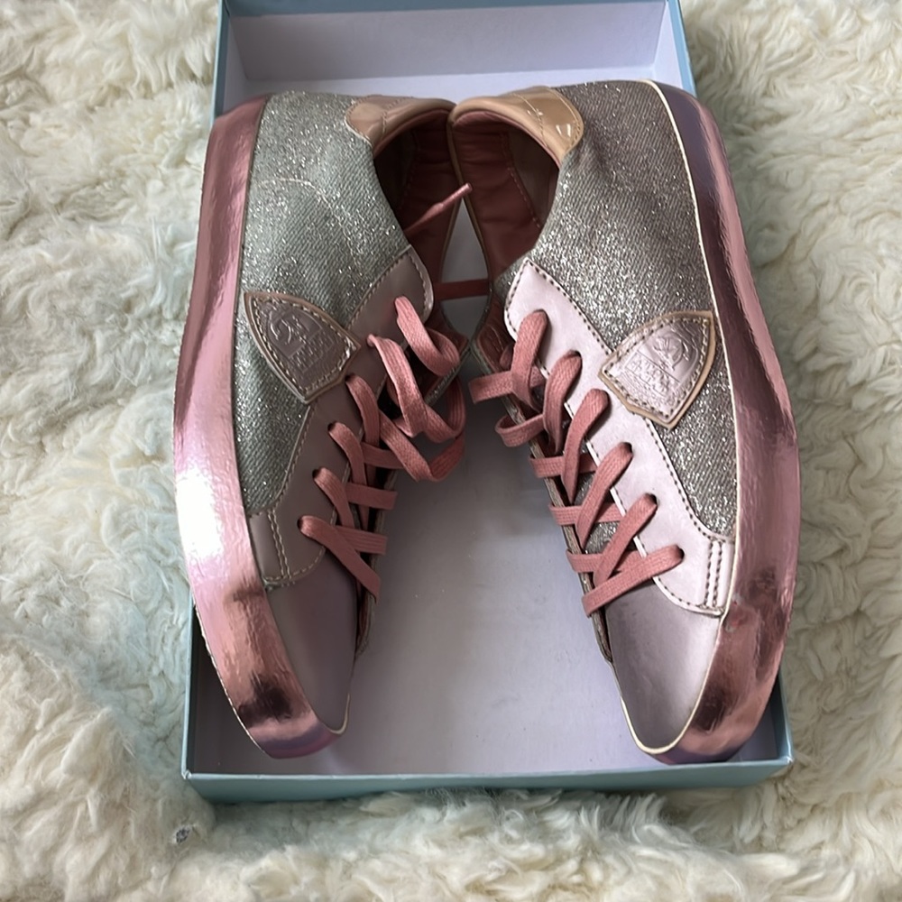 Philippe Model Pink Glitter Sneakers - Picture 8 of 13